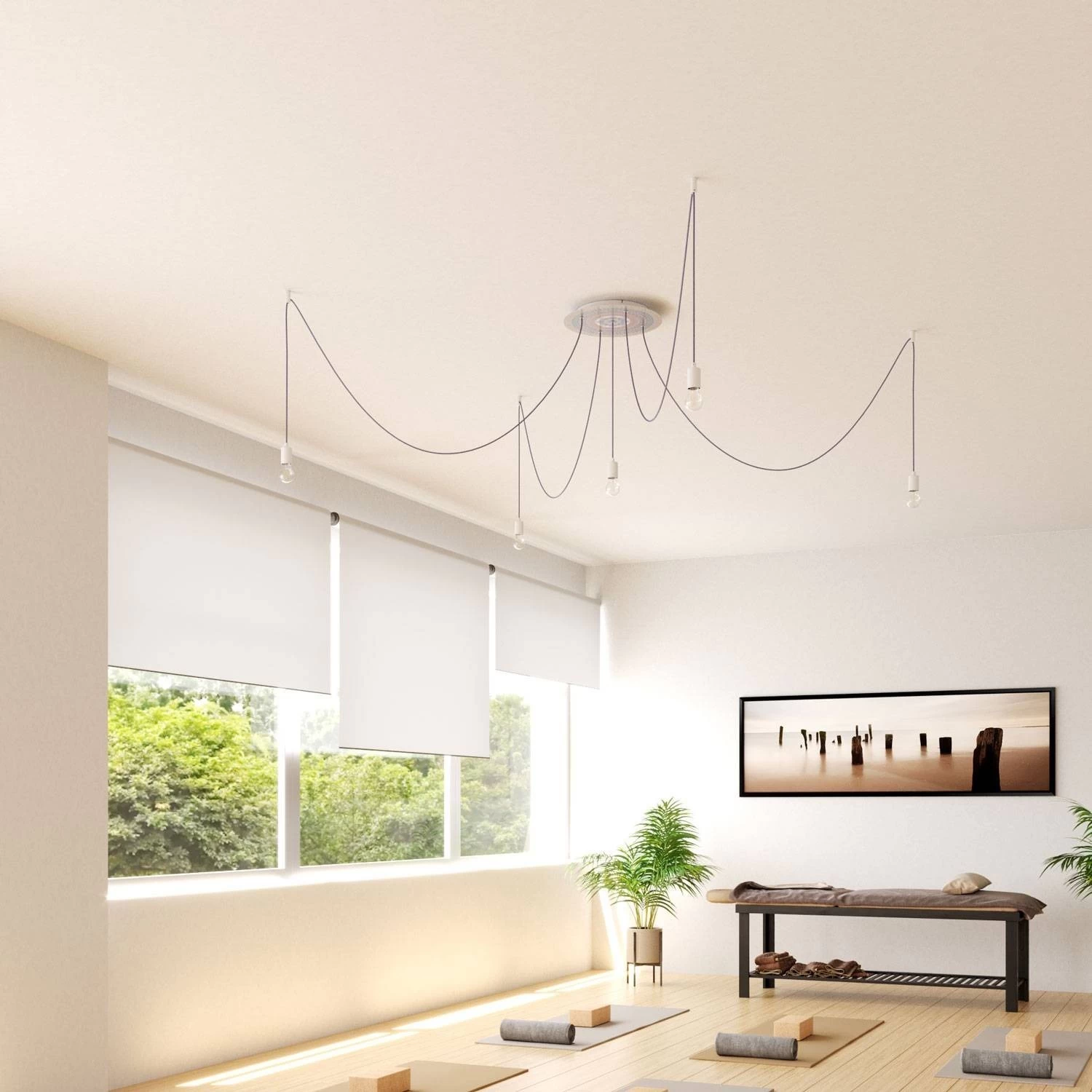 5 Holes - EXTRA LARGE Round Ceiling Canopy Kit - Rose One System