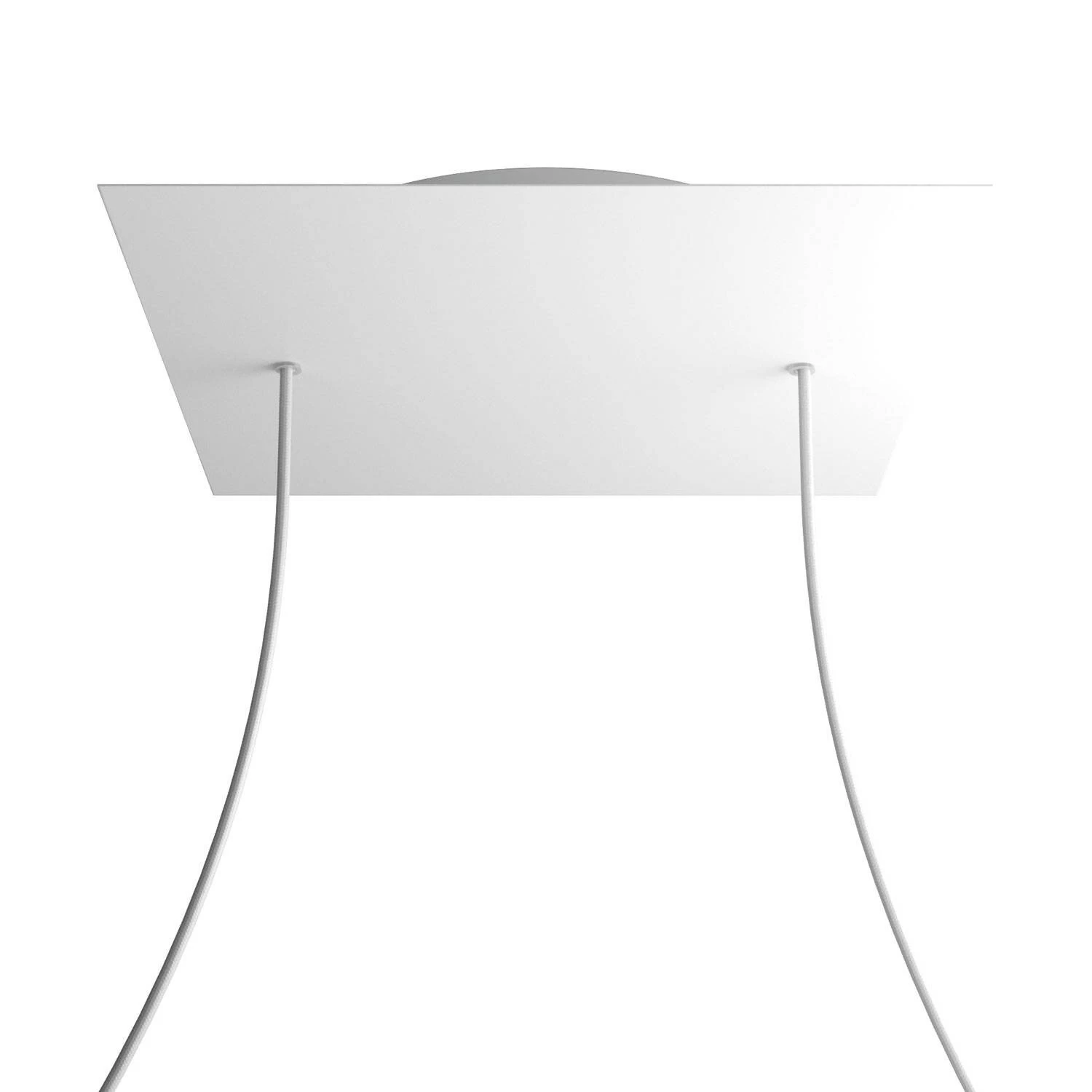 2 Holes - EXTRA LARGE Square Ceiling Canopy Kit - Rose One System - Matt White