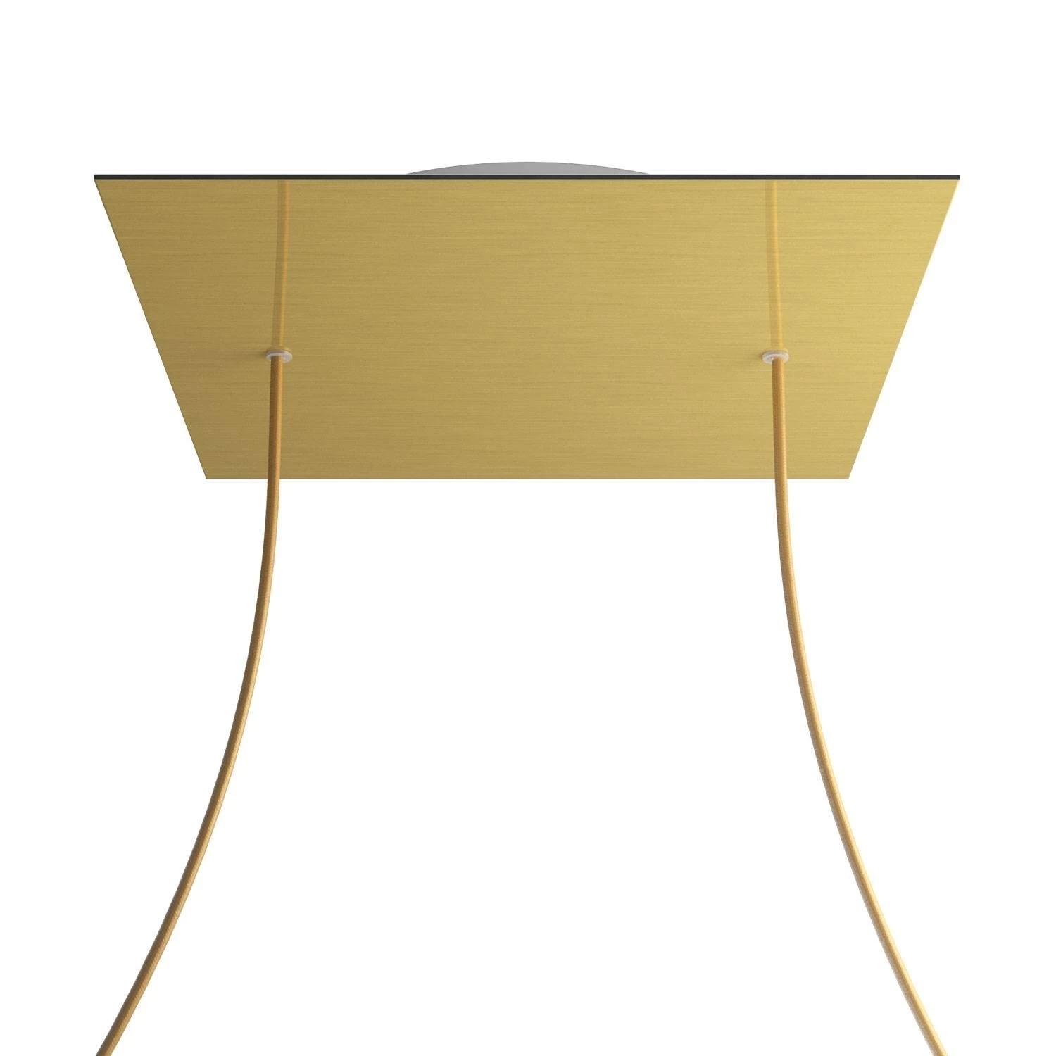 2 Holes - EXTRA LARGE Square Ceiling Canopy Kit - Rose One System - Satin Brass Dibond
