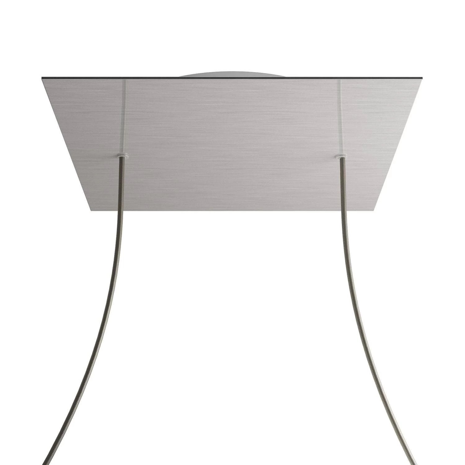 2 Holes - EXTRA LARGE Square Ceiling Canopy Kit - Rose One System - Satin Steel Dibond