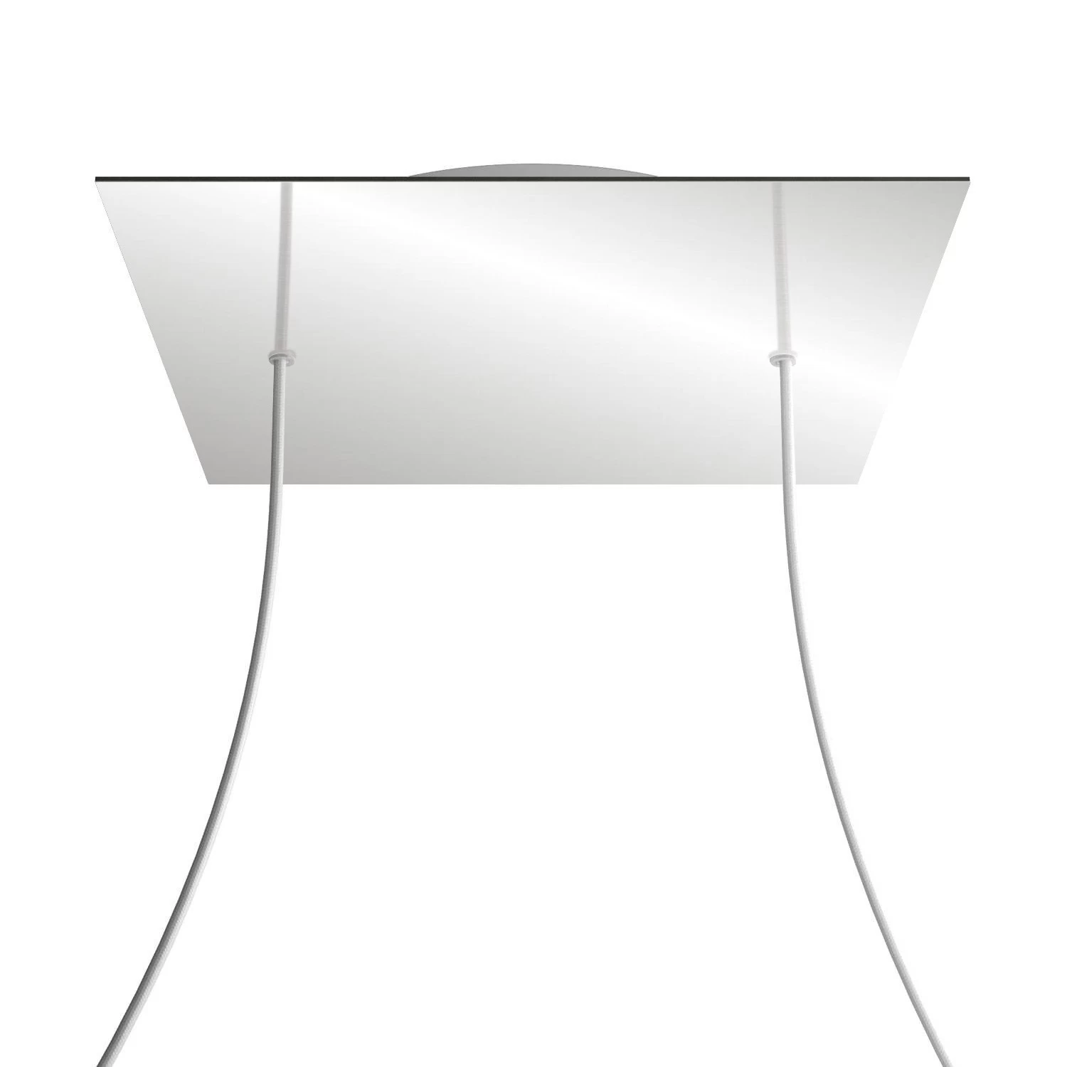 2 Holes - EXTRA LARGE Square Ceiling Canopy Kit - Rose One System - Mirror