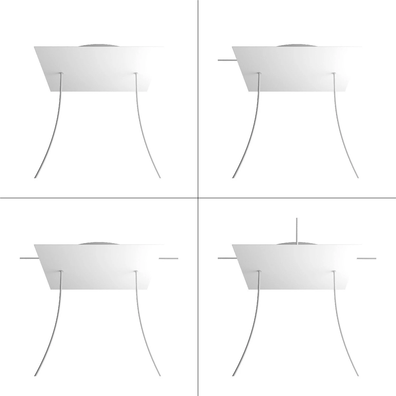 2 Holes - EXTRA LARGE Square Ceiling Canopy Kit - Rose One System