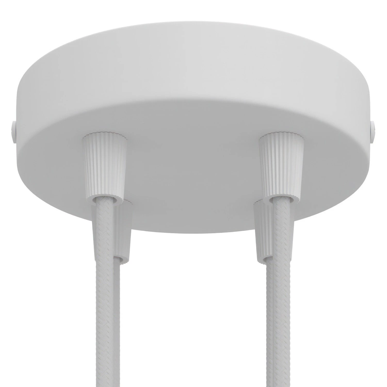 Classic 4-hole Round Metal Ceiling Canopy Kit - Matt White
