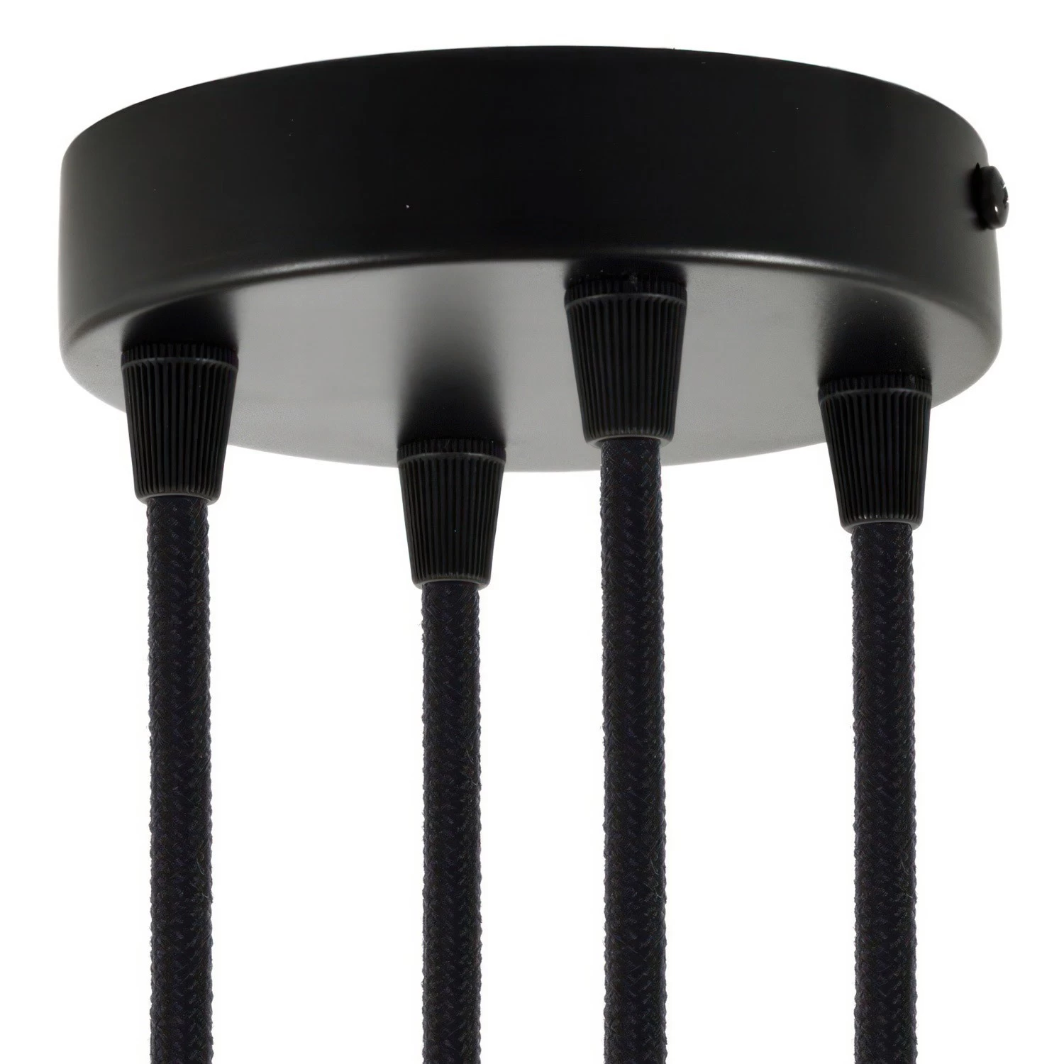 Classic 4-hole Round Metal Ceiling Canopy Kit - Black