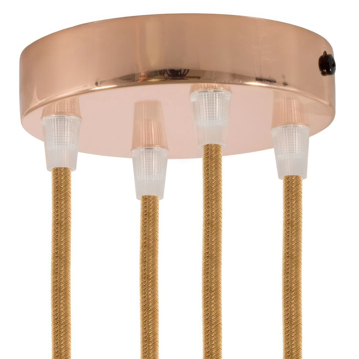 Classic 4-hole Round Metal Ceiling Canopy Kit - Copper