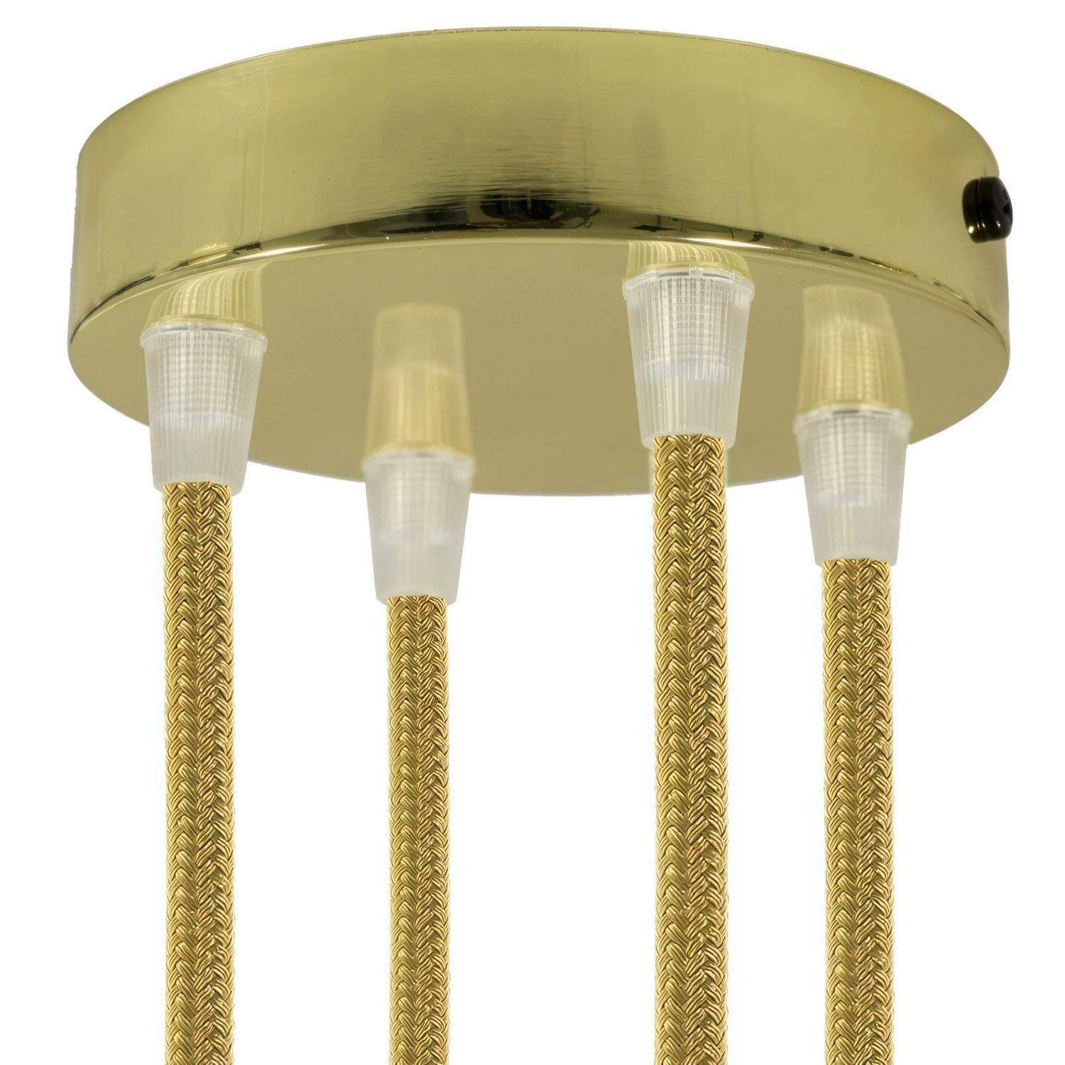 Classic 4-hole Round Metal Ceiling Canopy Kit - Brass