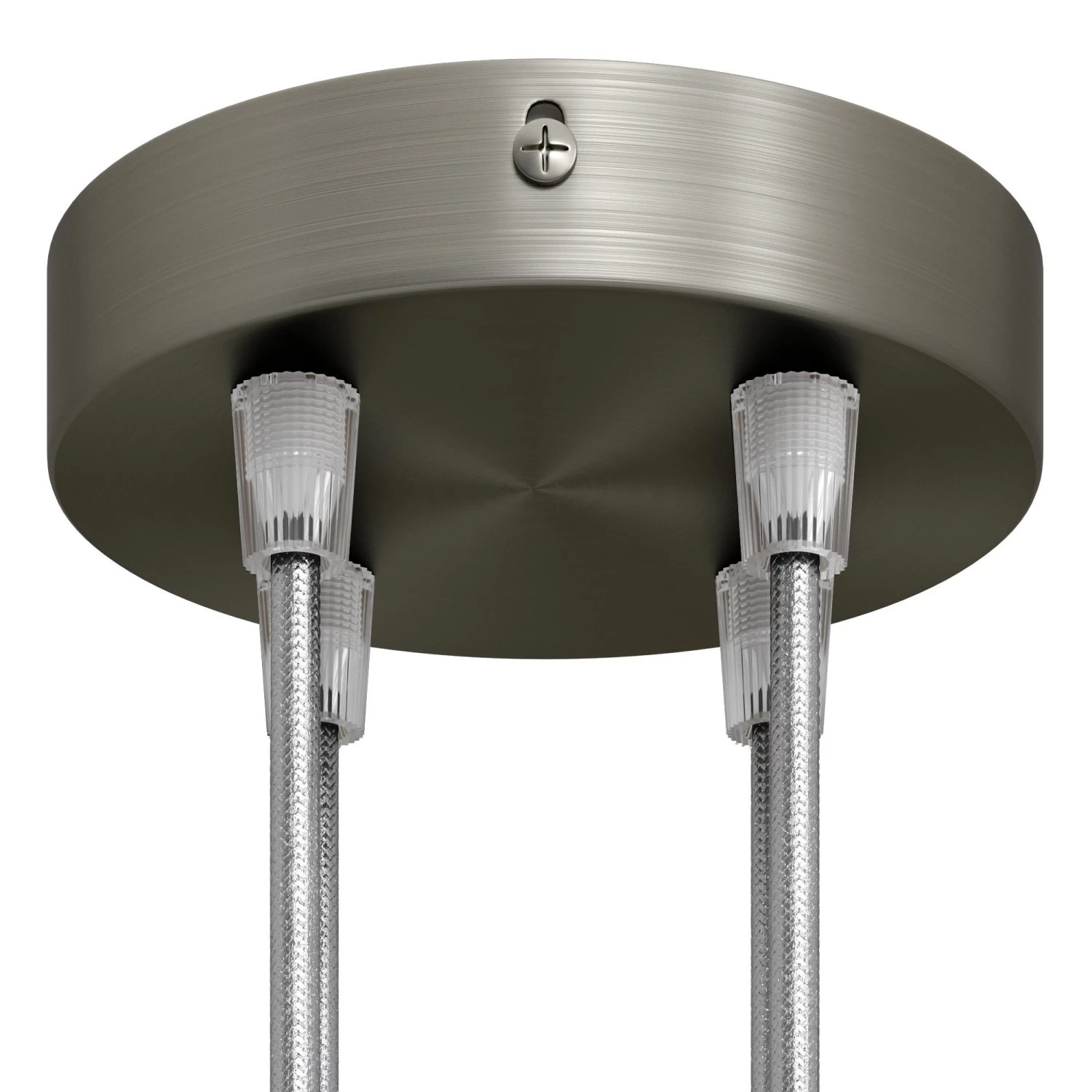 Classic 4-hole Round Metal Ceiling Canopy Kit - Brushed titanium