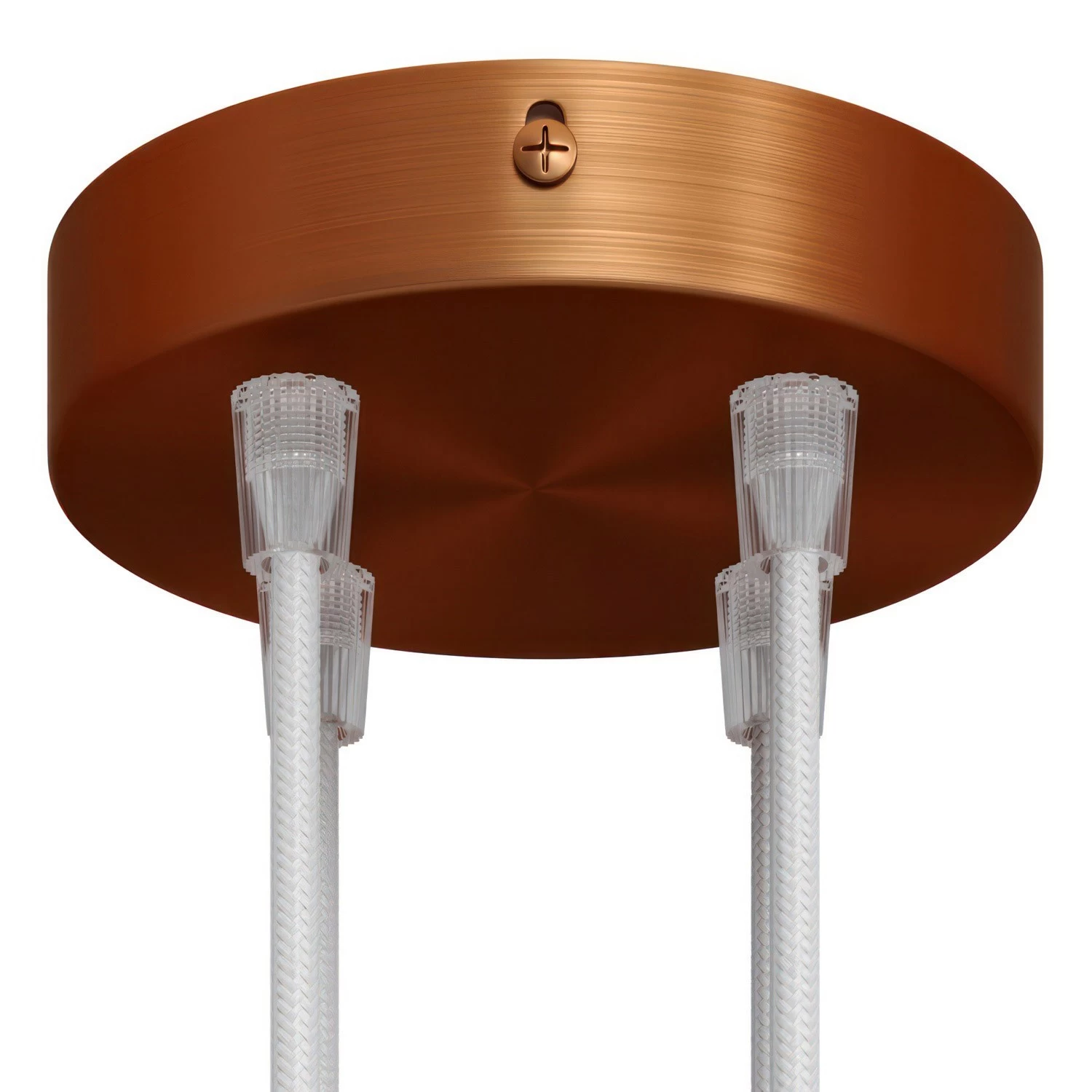 Classic 4-hole Round Metal Ceiling Canopy Kit - Brushed copper
